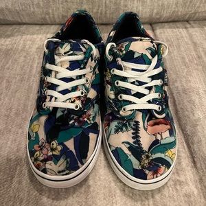 Rare Women’s Vans Hawaiian Print Floral Flamingo Sneakers Size 8